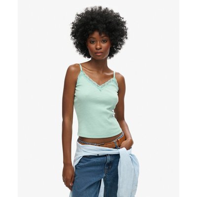 Caraco côtelé Vintage en coton bio à liseré en dentelle SUPERDRY