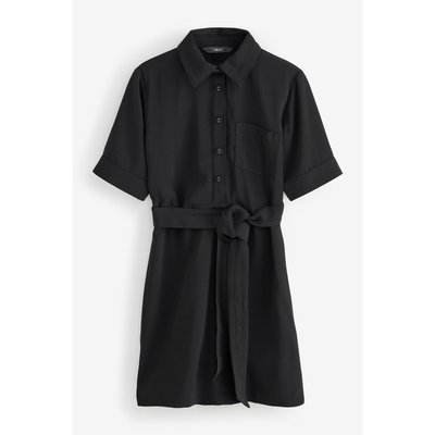 Robe chemise manches courtes nouée la taille NEXT