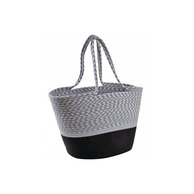 Sac cabas en corde et coton Gris et noir AUBRY GASPARD