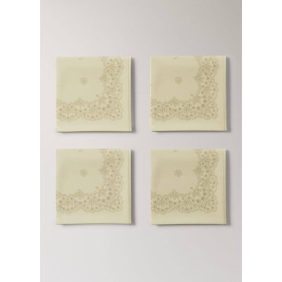 Serviettes de table en lin motif floral MANGO HOME