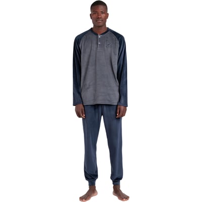 Pyjama velours tenue pantalon top manches longues Basic Stripes ADMAS