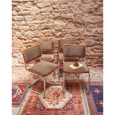 Lot de 4 chaises vintage Alma N°1654 - Bon état DEBONGOUT