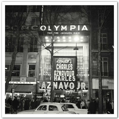 Affiche de Paris noir et blanc, L'Olympia HEXOA