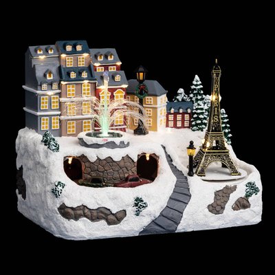 Village de Noël toits de paris & fontaine animé 36 LED + transfo FEERIC LIGHTS & CHRISTMAS