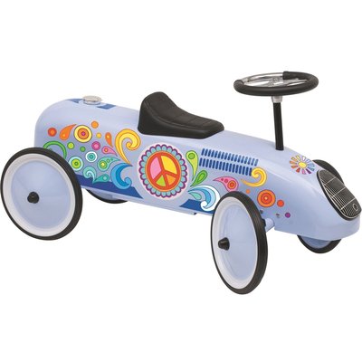 Porteur voiture bleu Peace and Love GOKI