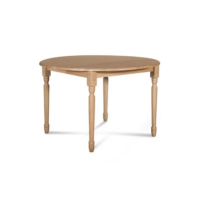 Table extensible ronde bois D115 avec 1 allonge et pieds tournés - VICTORIA HELLIN, DEPUIS 1862