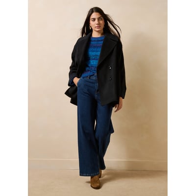Manteau caban ample en laine LA FEE MARABOUTEE