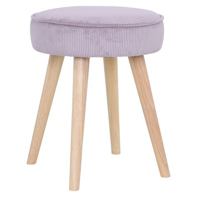 Tabouret velours côtelé abricot Popy ZAGO