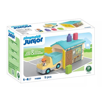 Junior Ouvrier avec camion et garage PLAYMOBIL