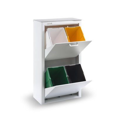 Poubelle cuisine de tri sélectif CUBEK, 4 compartiments de 20 litres. DON HIERRO