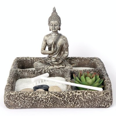 Jardin zen avec Bouddha, forme carrée PIER IMPORT