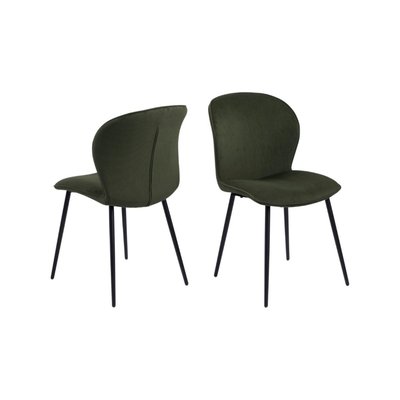 Chaises de salle à manger en velours côtelé vert (lot de 2) - EVE HELLIN, DEPUIS 1862