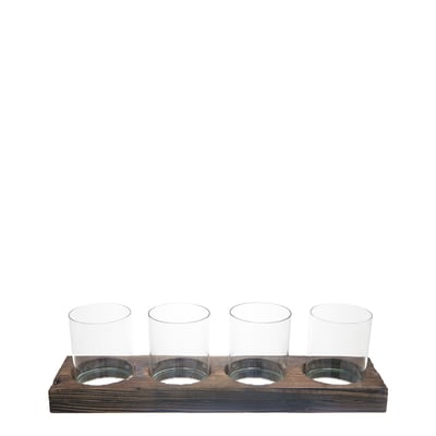 Set de 4 photophores décoratifs en verre H14 SIA