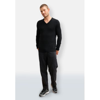 Pull Col V 4 Fils Noir Nathan JUST CASHMERE