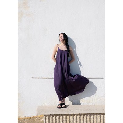 Robe longue fluide à rayures violette HUMILITY