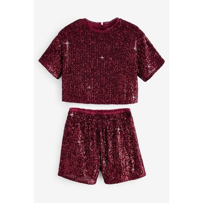 Haut à sequins imprimé et short ensemble NEXT