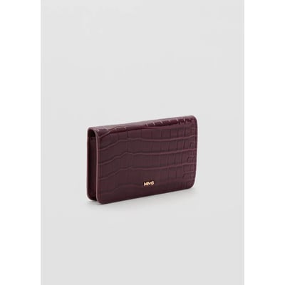 Petit portefeuille effet croco brillant MANGO