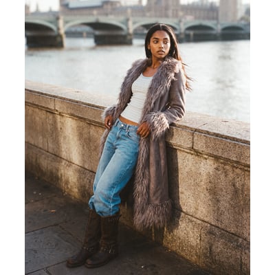 Manteau Afghan Long Coupe Ajustée SUPERDRY