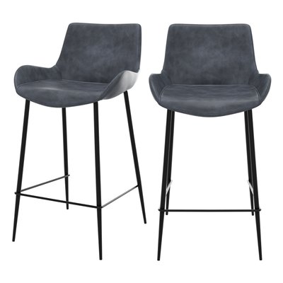 Lot de 2 chaises pour îlot central 65 cm en cuir synthétique - PIRATA RENDEZ-VOUS DÉCO