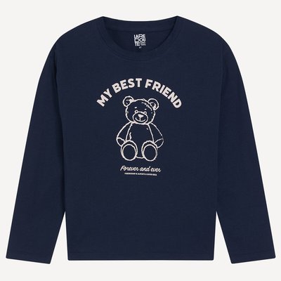 T-shirt manches longues, avec motif nounours et message imprimés LA REDOUTE COLLECTIONS