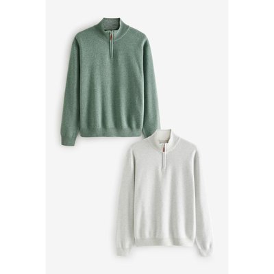 Pull à col semi-zippé, lot de 2 NEXT