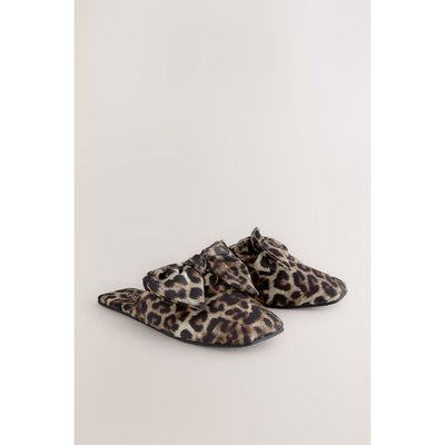 Chaussons mules en lin mélangé avec nœud NEXT