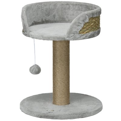 Arbre à chat griffoir 2 niveaux H. 49 cm boule suspendue PAWHUT
