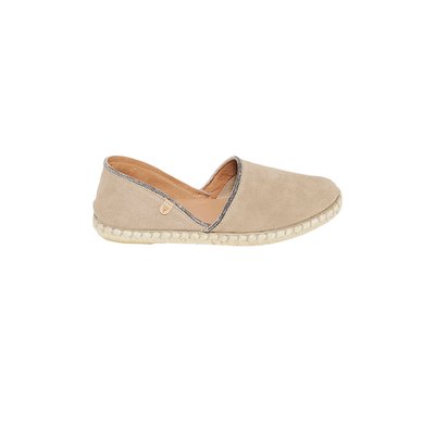 Espadrilles en cuir uni, Taupe ARTHUR