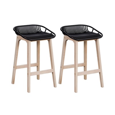 Lot de chaises d'îlot et bar en chêne et assise plastique 65cm MALMO | Lot de 2 MOB IN