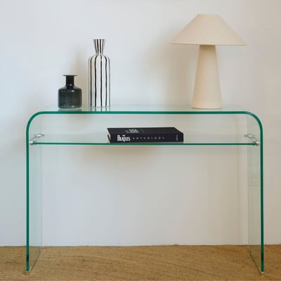 Console d'entrée design en verre à double plateau L110 - IDORA HELLIN, DEPUIS 1862