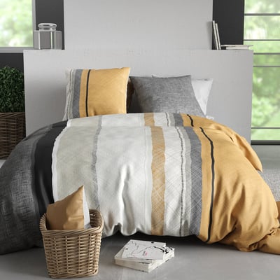 Paure coton imprimée couette et 2 taies, OGIS ATELIER DU COTON