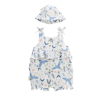 Barboteuse bébé + chapeau en gaze de coton Tiana PETIT BEGUIN