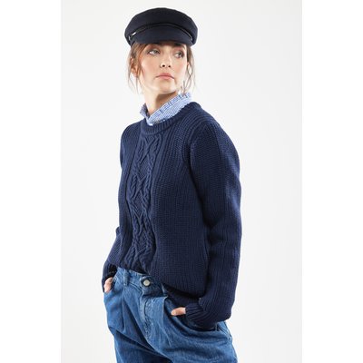 Pull torsadé en laine JILL TERRE & MER