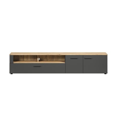 Meuble TV 2 portes, 2 niches et 1 abattant L210 cm - Esteban CALICOSY