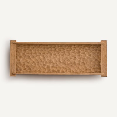 Plateau rectangulaire en chêne massif gougé, profondeur 18 cm, AZAEL AM.PM