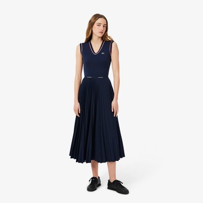 Jupe longue plissée taille élastiquée LACOSTE