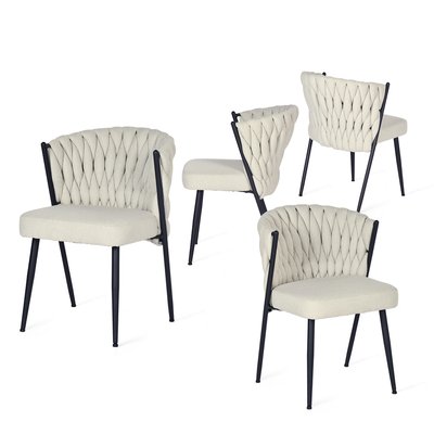Lot de 4 chaise de salle à manger fauteuil style industriel, MILIANA MEUBLES COSY