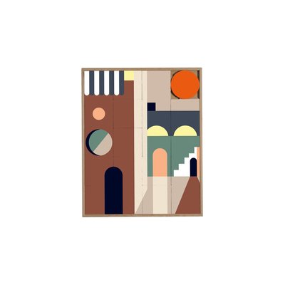 Tableau en bois taquin graphique et coloré 63 x 78 - ARIAD TAQUIN