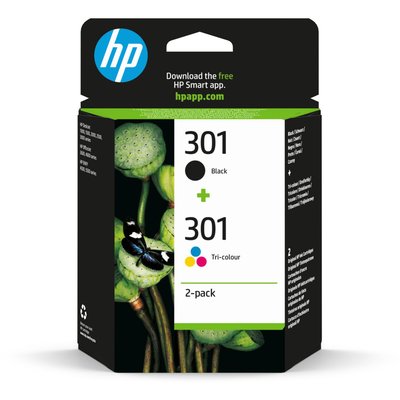 Cartouche d'encre 301 noire + 3 couleurs HP