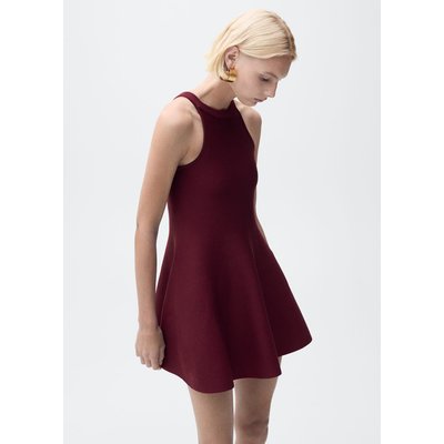 Robe courte maille péplum MANGO
