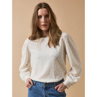 T-shirt jacquard manches bouffantes CYRILLUS