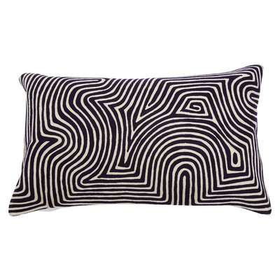 Absract Line Design Navy and White Filled Cushion 50x30cm SO'HOME