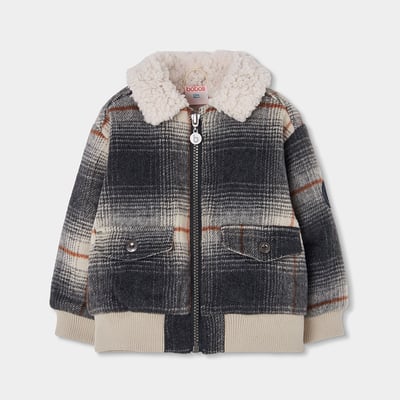 Manteau garçon à carreaux avec molleton BOBOLI