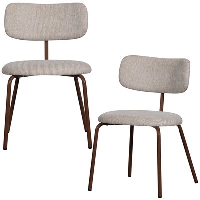 Lot de 2 chaises de table en polyester TRAVIS WOOOD
