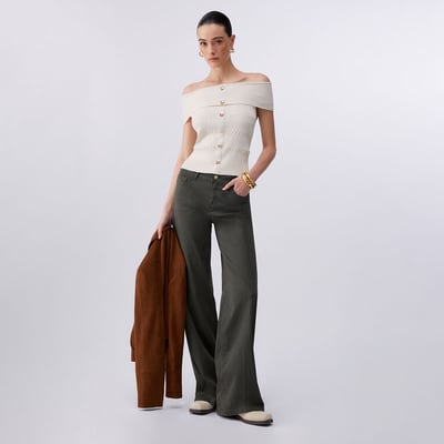 Haut Bardot Warehouse Bleu Et Blanc Taille 8 - Neuf Avec Étiquettes