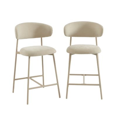 Tabourets tissu, pied métal (lot de 2)  GALLY BAÏTA