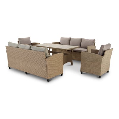 Salon de jardin 8 places, rotin, VERONA DEFORA HOME