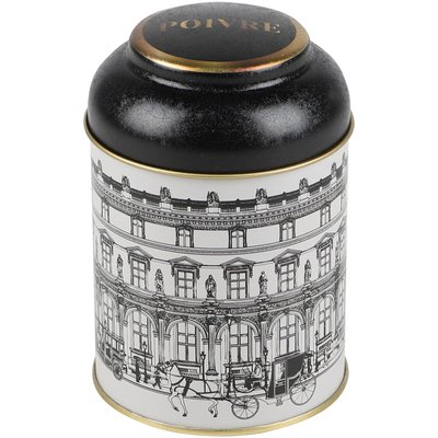 Boîte à poivre en métal noir, blanc et doré WADIGA