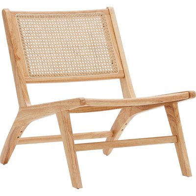 Fauteuil lounge en bois massif et cannage - ZUMA HOMIFAB