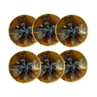 Lot de 6 assiettes creuses en porcelaine 21cm, VOLCANO NOVASTYL